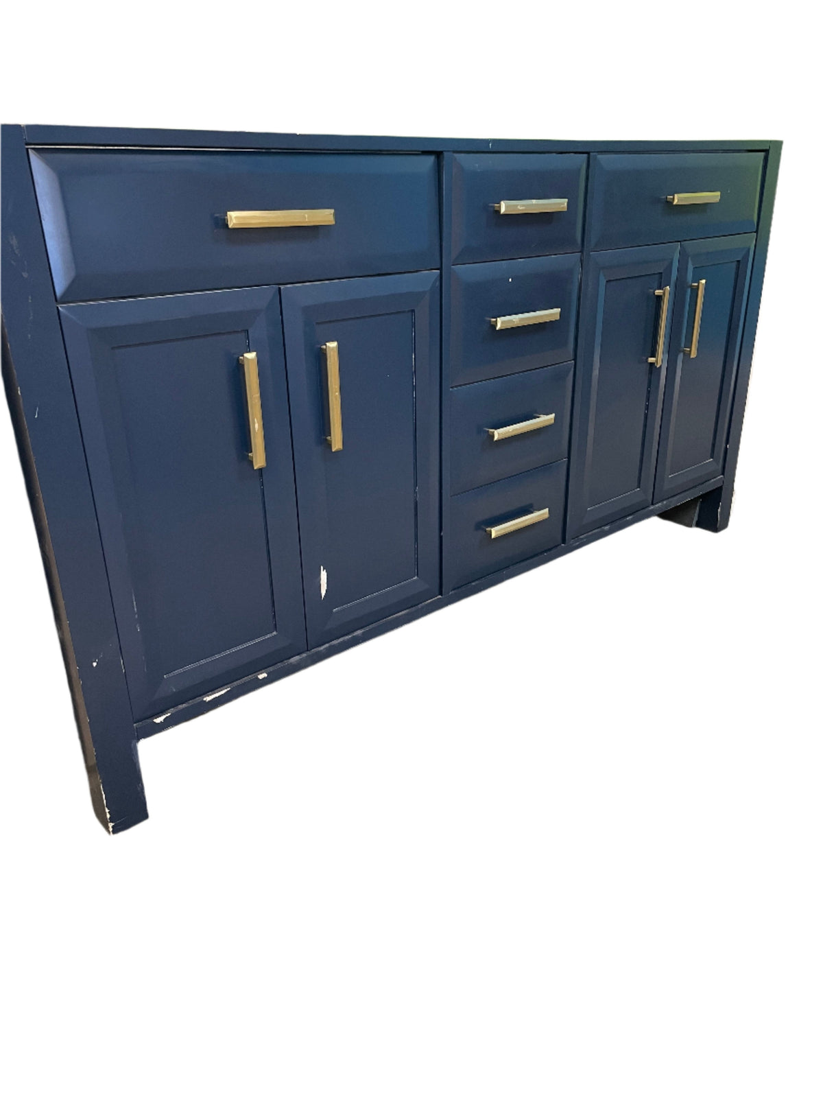 Navy Blue and Gold Vanity