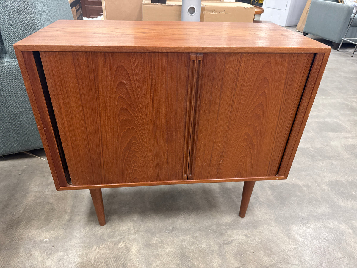 Teak Vinyl Record Cabinet