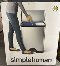 46L SimpleHuman Dual  Compartment  Step Can Brushed Stainless Steel