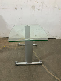 Glass Side Table On Wheels