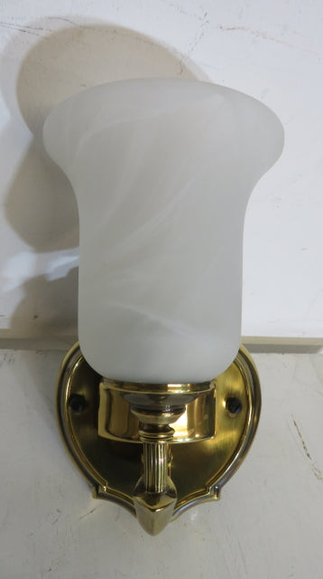 Gold Wall Light Fixture with Glass Shade