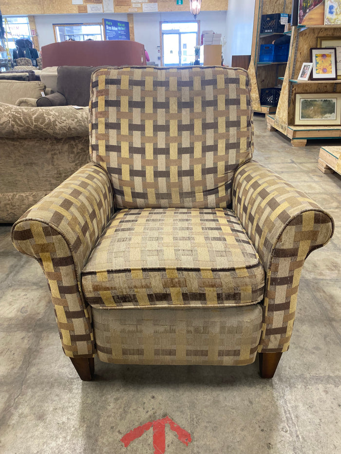Tan Weave Pattern Recliner