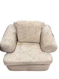 Traditional Floral Damask Cream Club Chair