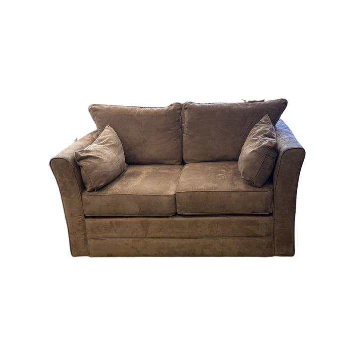 56-Inch Brown Sued Love Seat