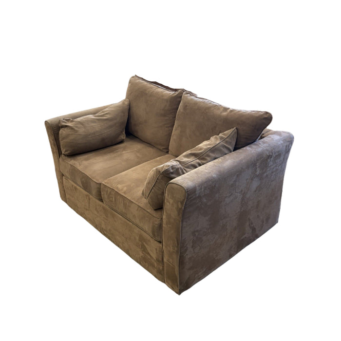 56-Inch Brown Sued Love Seat