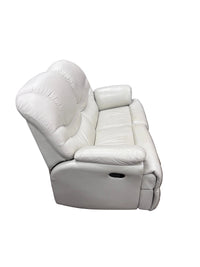 Light Grey Reclining Leather Loveseat