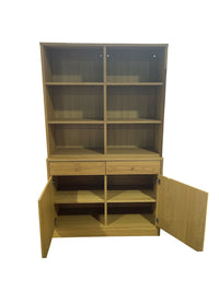 Scandanavian Style Oak Display Cabinet with Storage Hutch