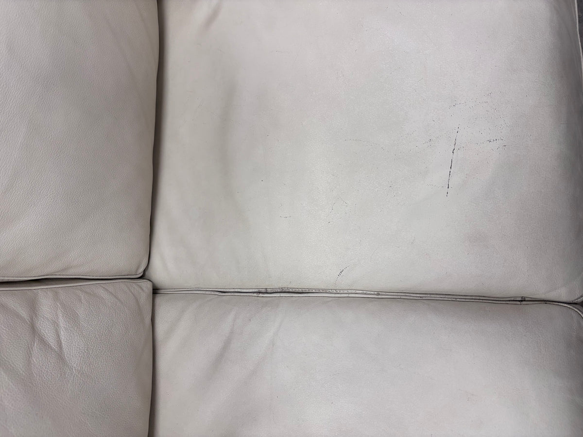 Contemporary Off White Leather Sofa