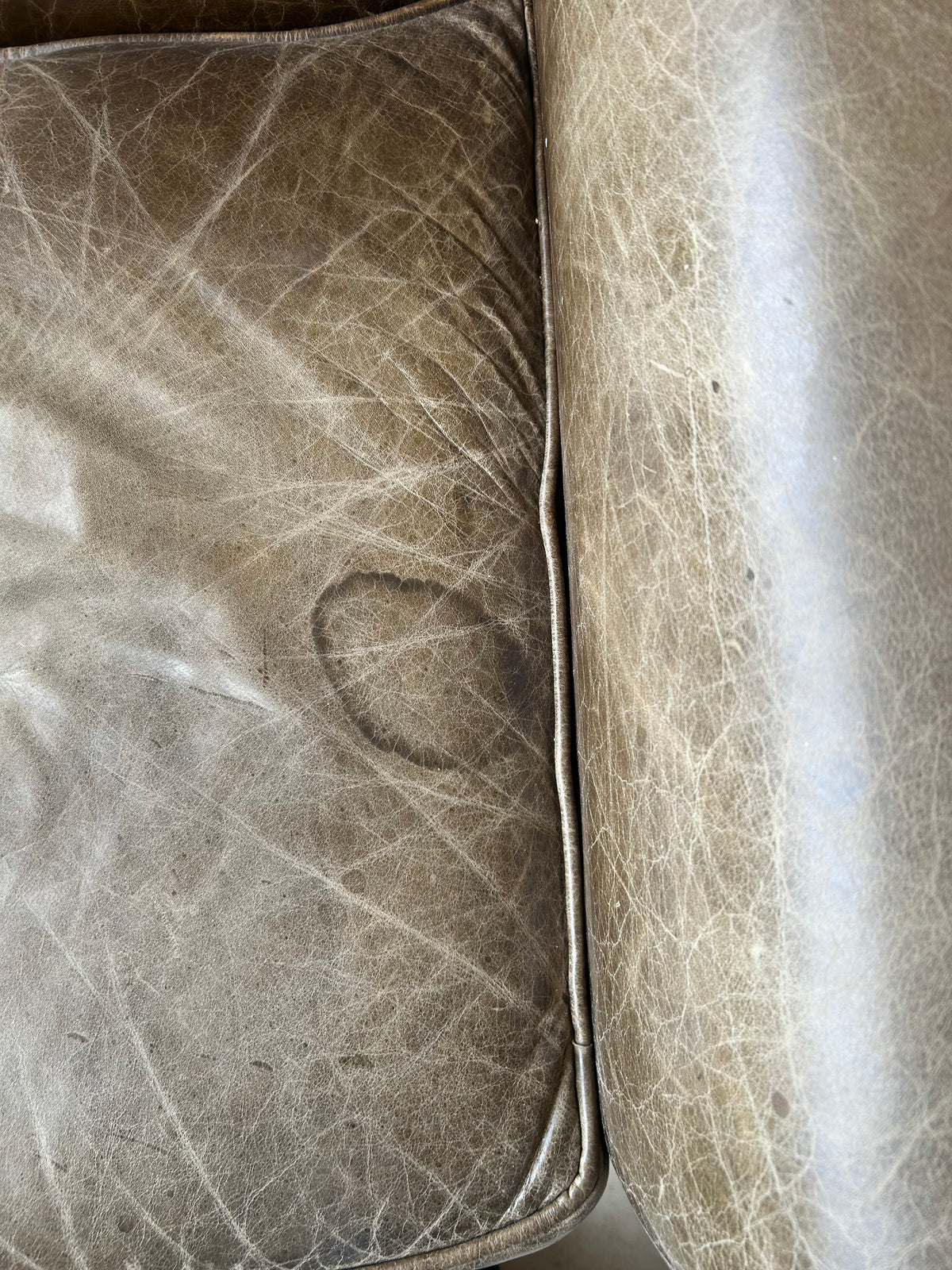 Distressed Leather Armchair