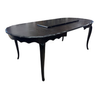 Traditional Black Oval Dining Table w/ 6 Chairs