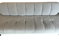 Brown-Saltman Modern Curved Tufted Sofa in Light Grey