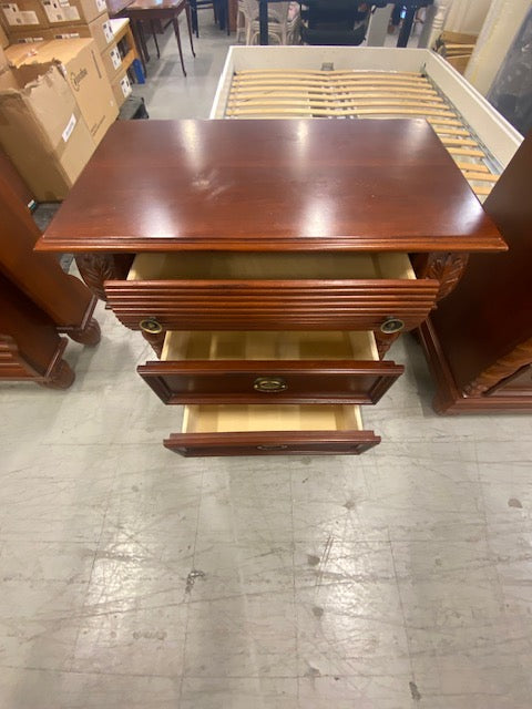 Traditional Three-Drawer Wood Nightstand