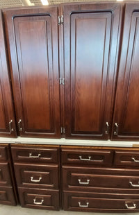 Set of 13 Brown Kitchen Cabinets