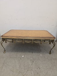 Vintage Louis XVI Coffee Table With Brass Legs