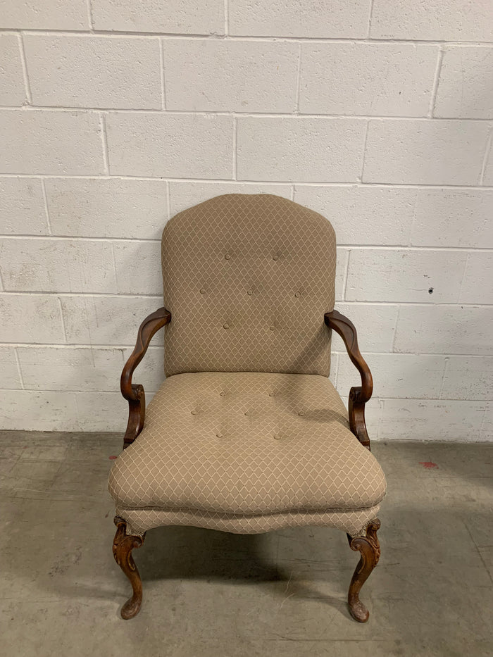 Beige Upholstered Accent Chair