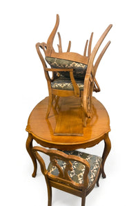 Vintage French Provincial-Style Wood Dining Set