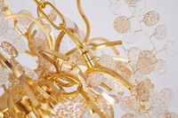 10-Light Gold Chandelier w/Clear and Champagne Glass