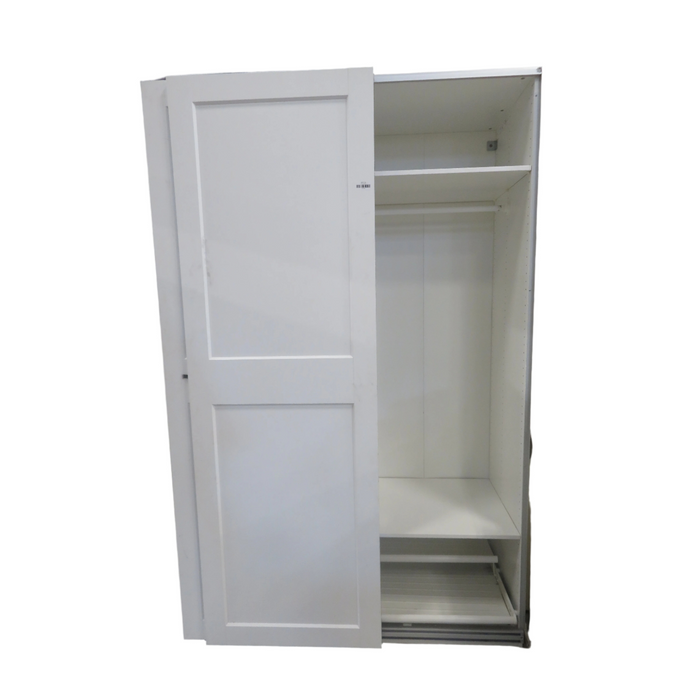 58.5"W White Armoire with Sliding Doors
