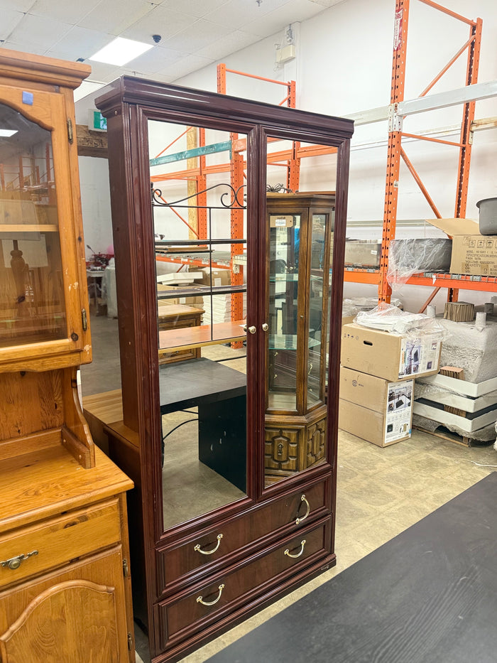 Tall Traditional 2-Door Mirrored Armoire