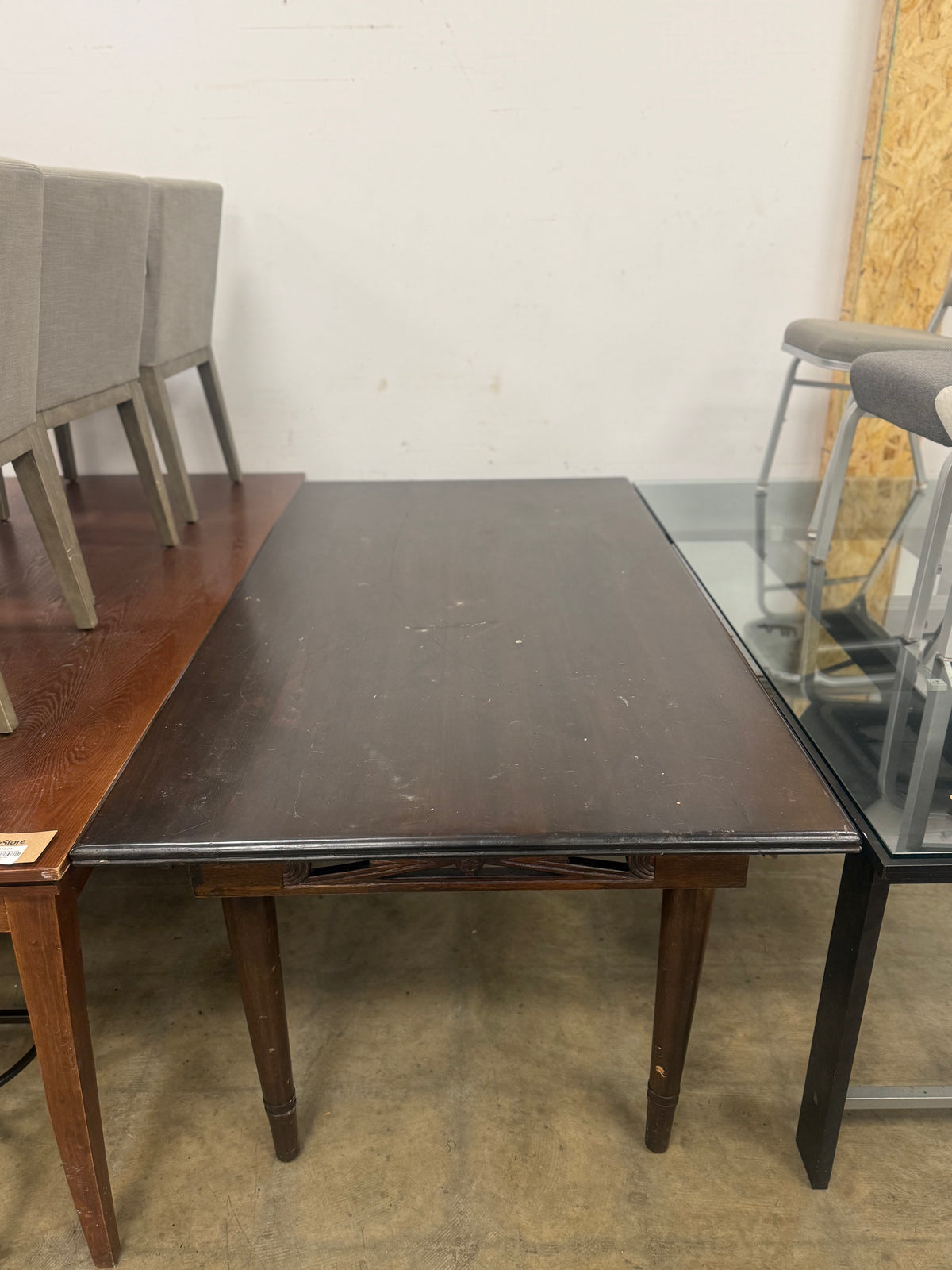 Black Brown Solid Wood Dining Table