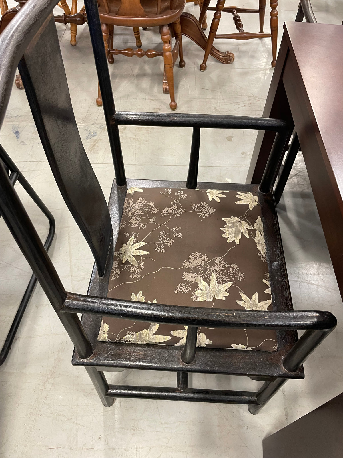 Stunning Wood Dining Table with Cane Inset and 6 Chairs
