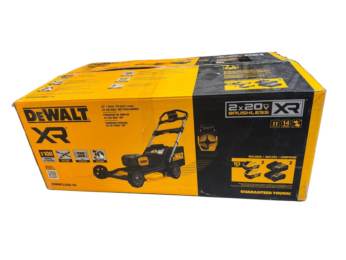 DEWALT 20V MAX 21.5-inch Electric Battery Walk Behind Push Lawn Mower with (1) 10Ah Batteries & Charger