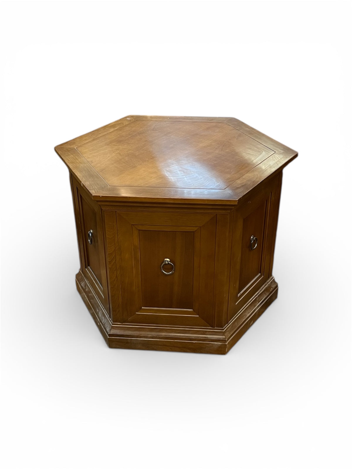 Solid Wood Hexagon Accent Table