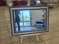 Grey and Brassy Framed Mirror
