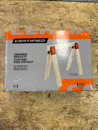 Certified Heavy Duty Steel Sawhorse Brackets, Red, 2-pc