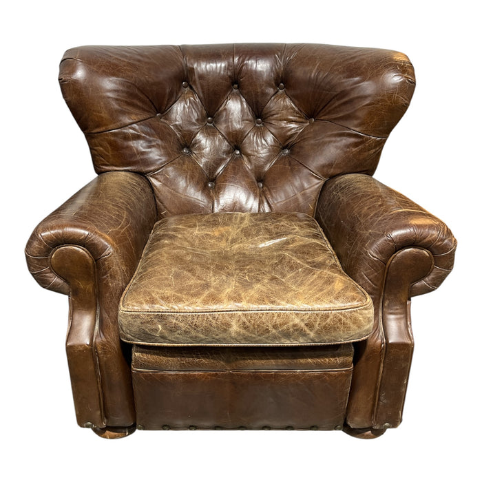 Distressed Leather Recliner