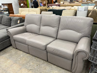 Light Grey 3-Seater Leather Sofa