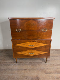 Mid-Century 4 Drawer Tallboy Dresser