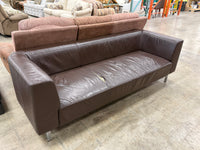Chocolate Brown Leather 3-Seater Sofa