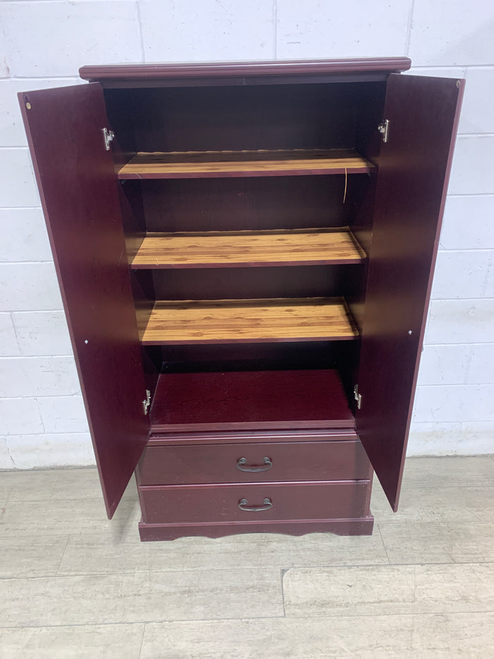Maroon Red Bedroom Cabinet