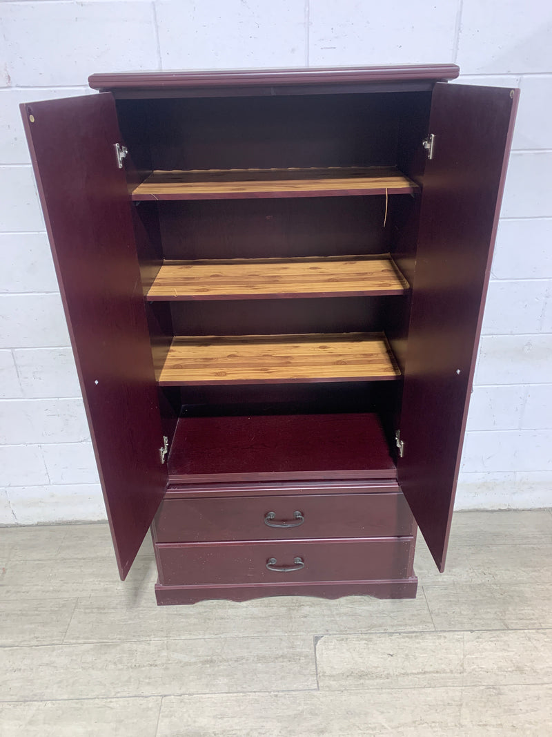 Maroon Red Bedroom Cabinet
