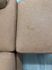 114" W Orange Woven Sectional Sofa