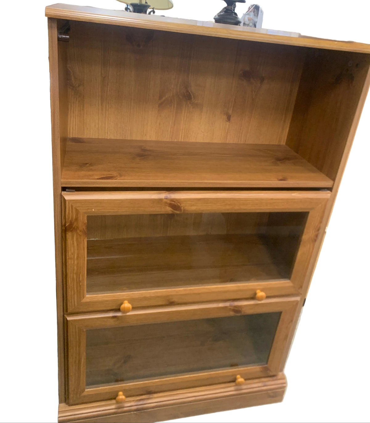 Wood Unit With 2 Horizontal Doors