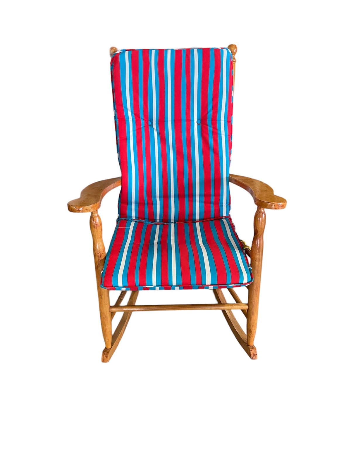 Rocking Chair with Red, White and Blue Cushion