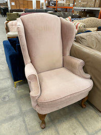 Big Light Pink Wingback Chair