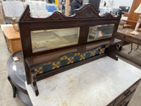 Dark Mahogany Brown Marble Top Dressing Table
