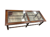 Vintage Coffee Table with Faux Bamboo and Dark Wood Frame