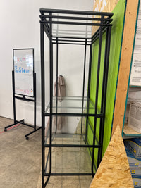 Black Metal And Glass Shelving Unit