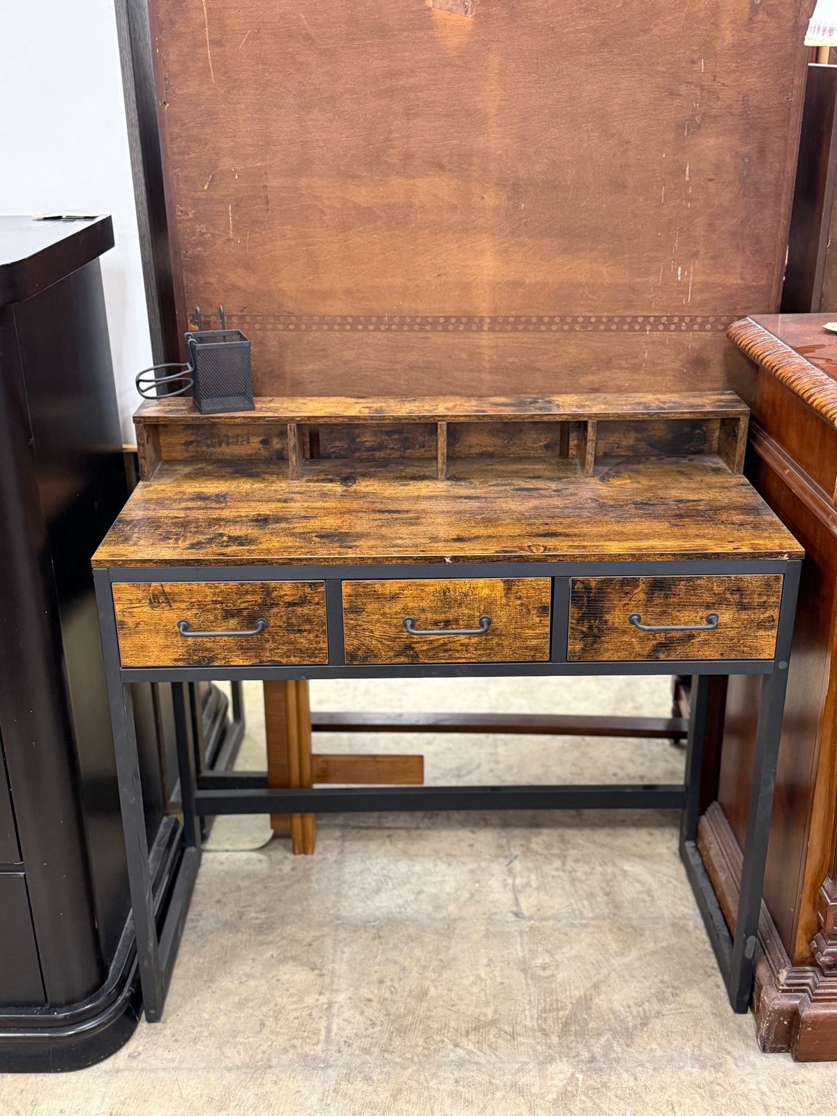 Industrial-Style Metal and Wood Desk