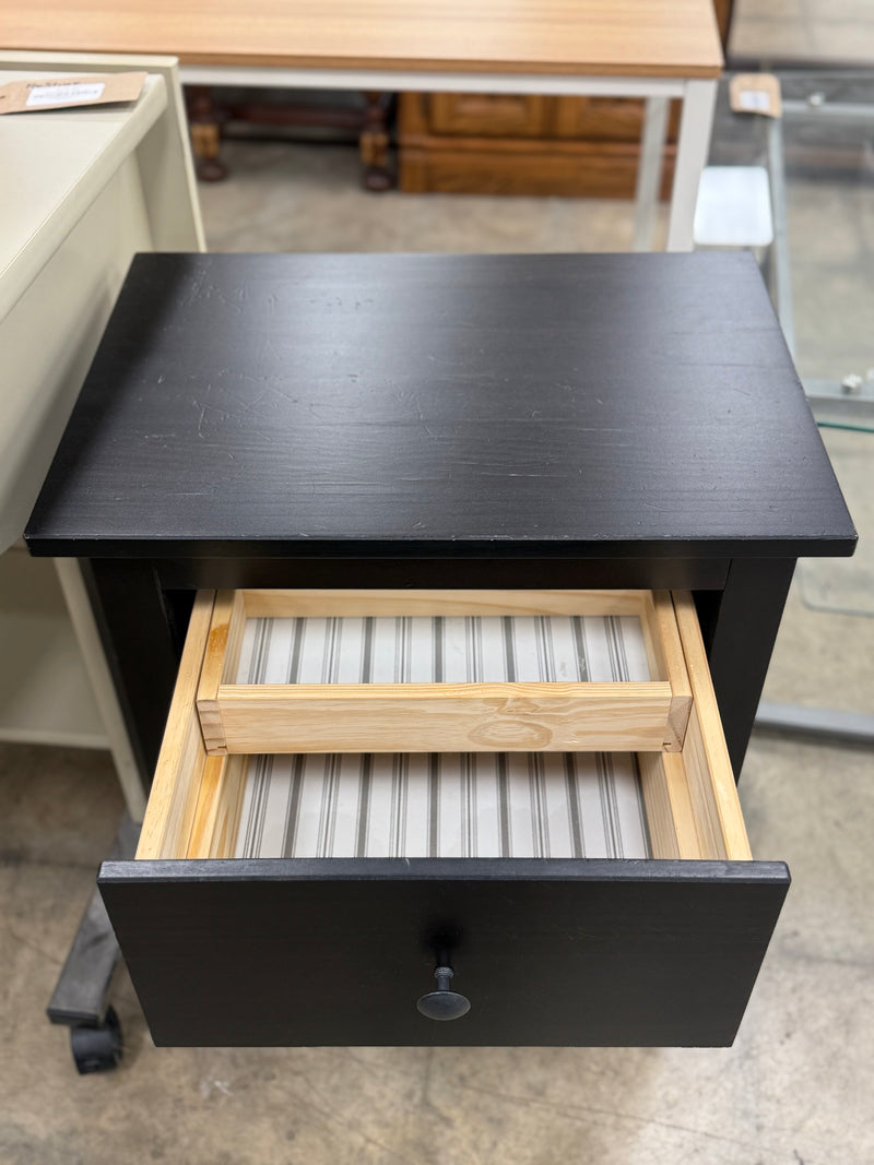 Small Matte Black Nightstand