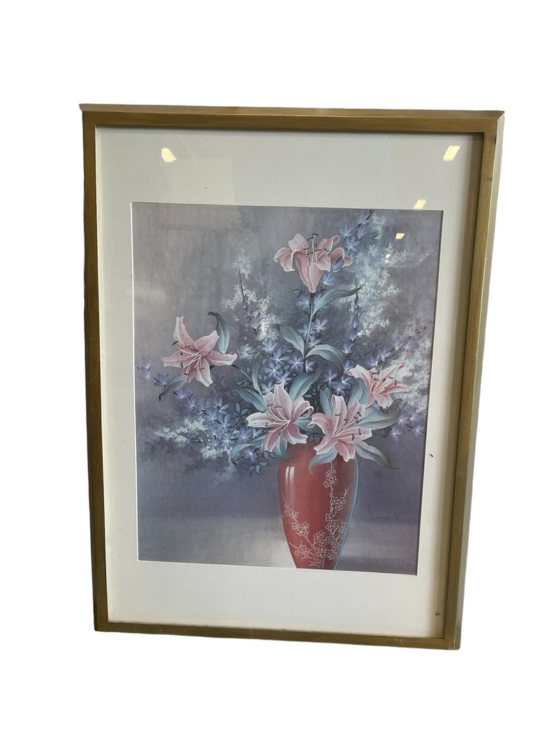 Framed Floral Vase Artwork