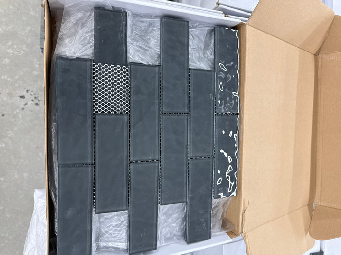 2"x 6" Backsplash Cobble Glass Wall Tile