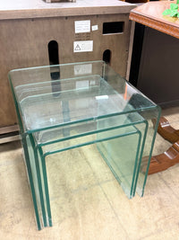 Clear Glass Bent Waterfall Table Set