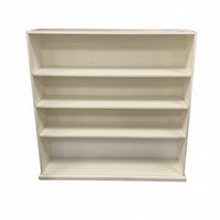 Wide White Wooden Bookshelf