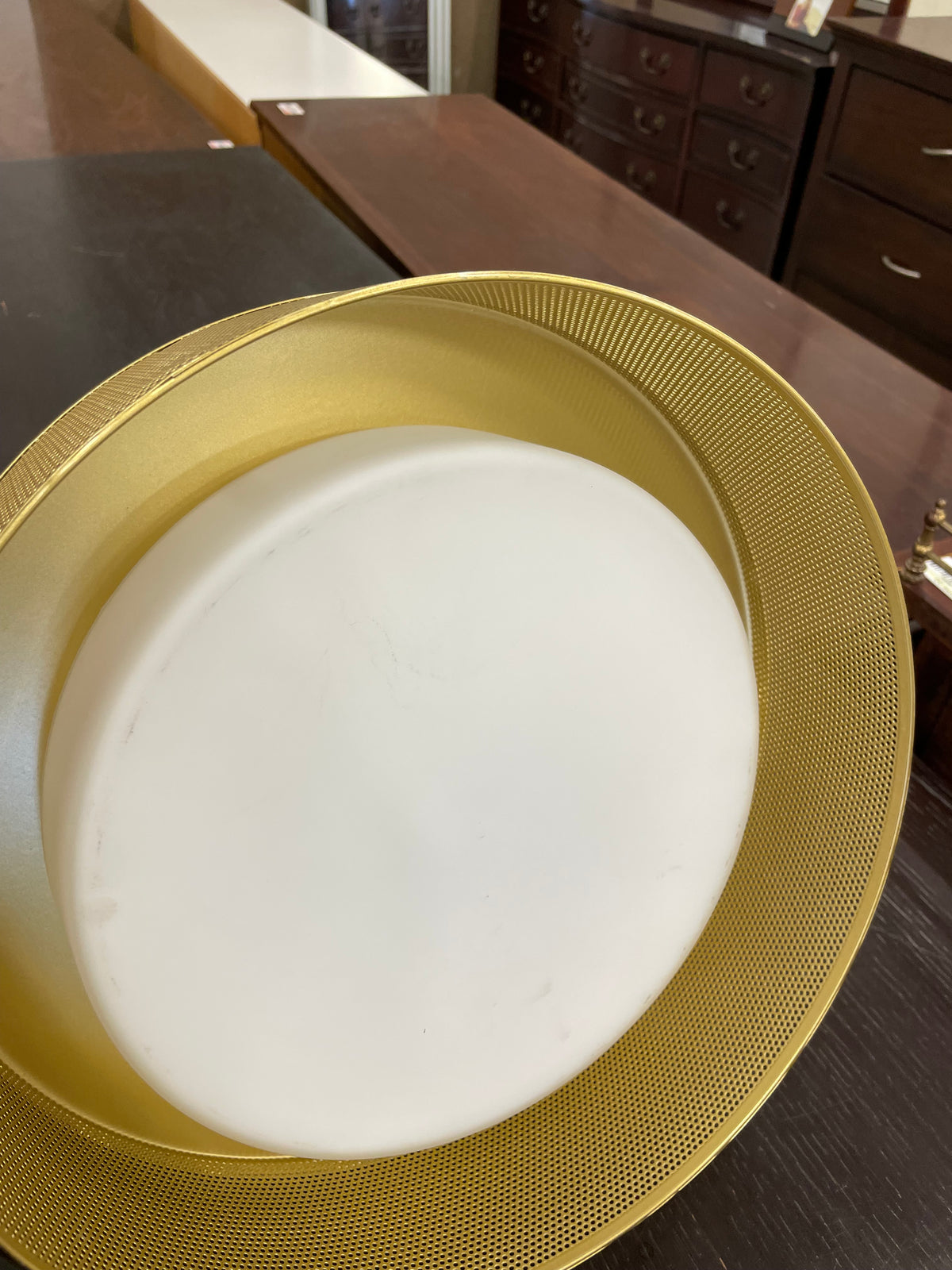 Brass Mesh Semiflush Ceiling Lamp