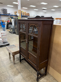 Antique Dark Wooden China Cabinet